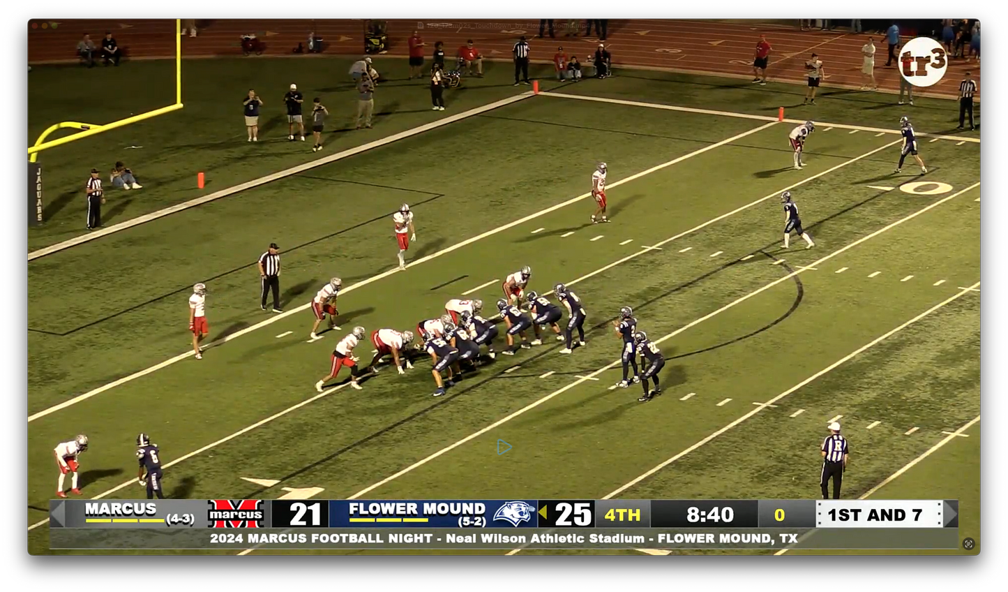 6yd TD Run by Flower Mound's #22 Simpson