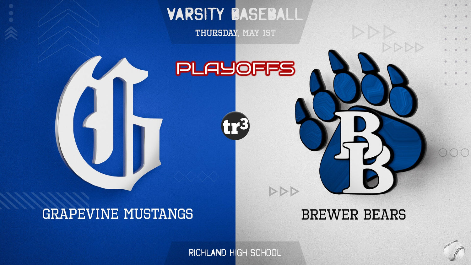 2025 Baseball - Grapevine Mustangs vs Brewer Bears - Round 1 Game 1 - May 1